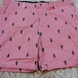 Club Room Men's Size 40W Red/White Striped Lobster Themed Shorts